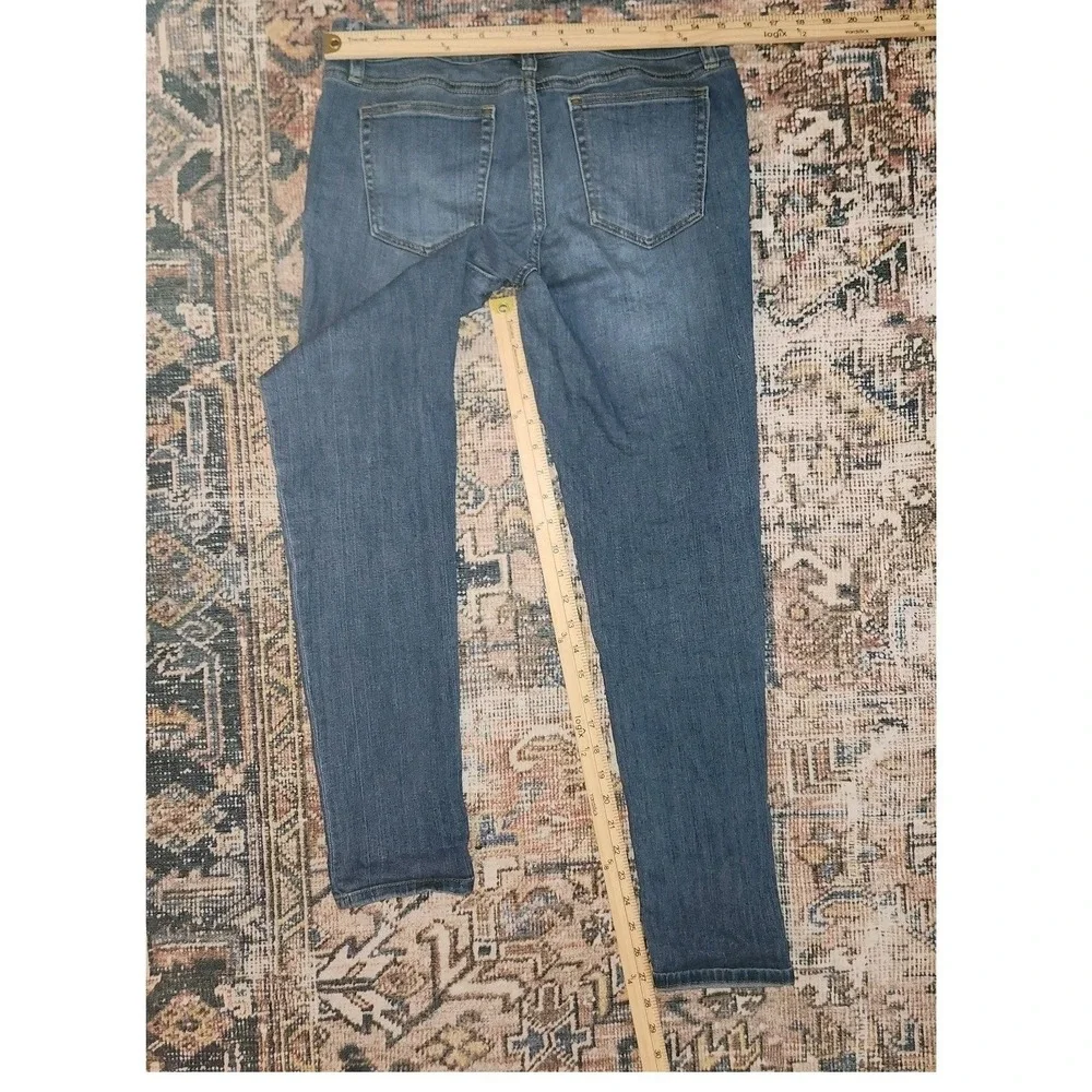 New‎ York & Company Slim Boyfriend Women's Size 6 Blue Denim Jeans Zipper Detail